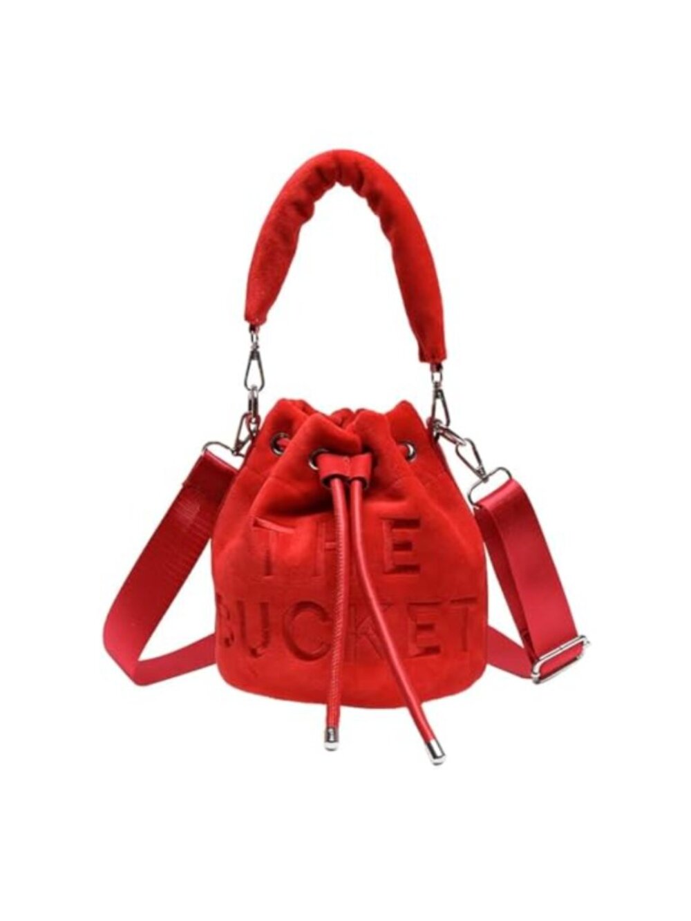 Women's Mini Bucket Bag Crossbody Soft Plush Velvet Drawstring